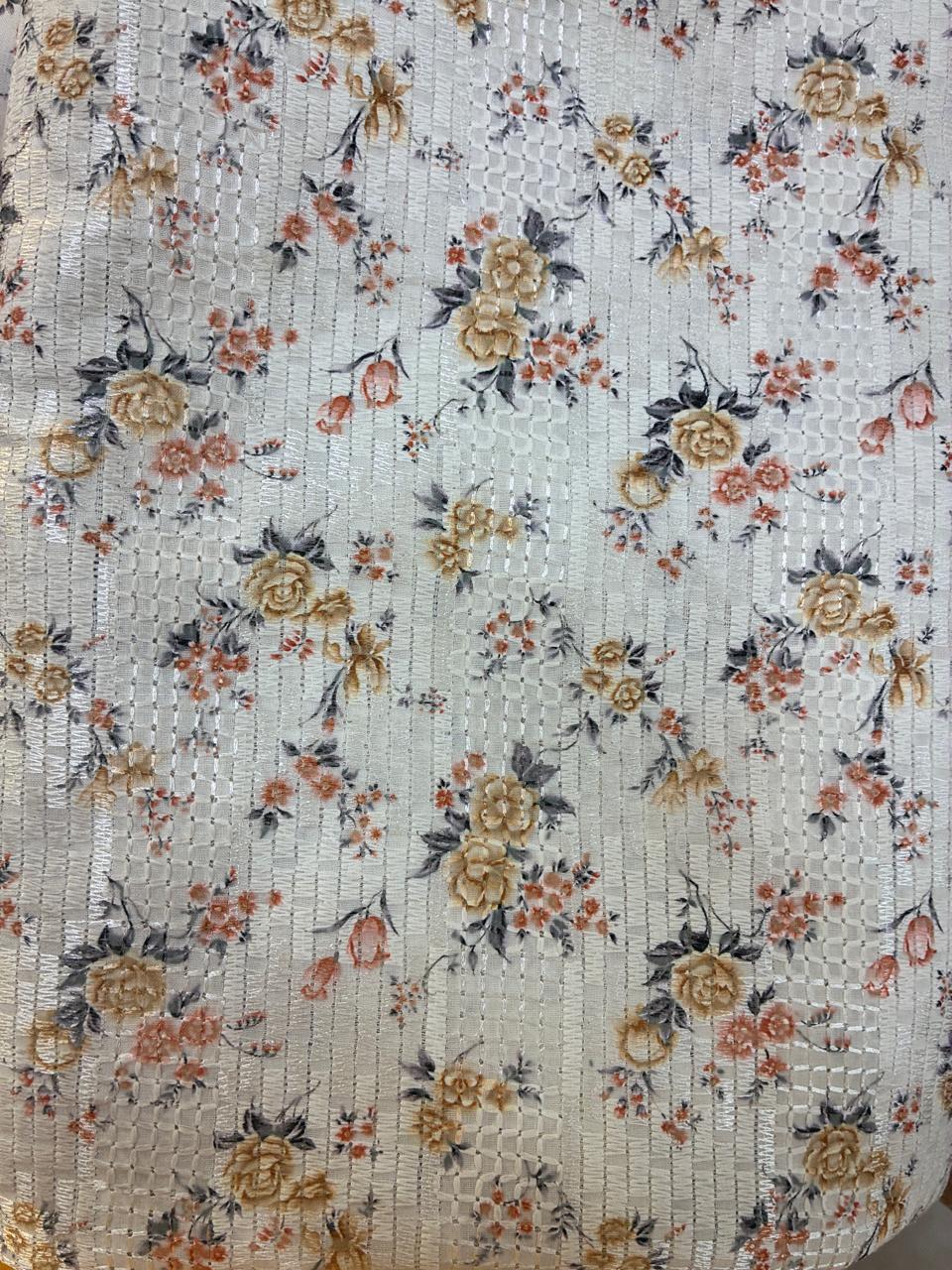 Orange and ink blue floral