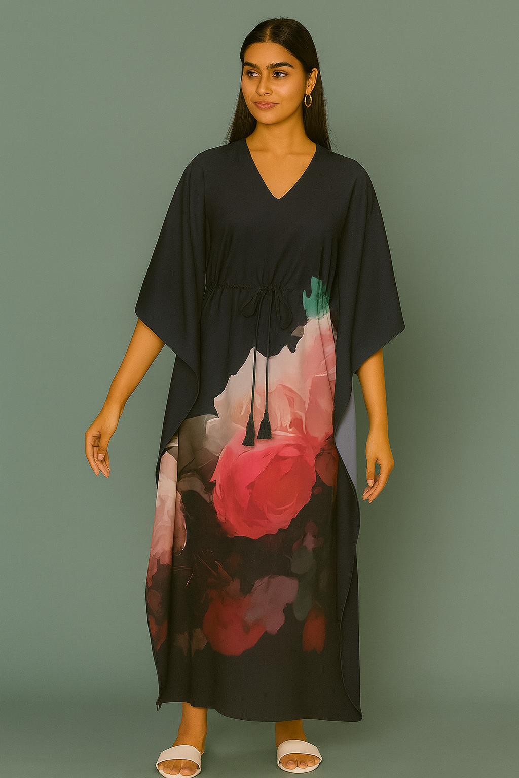 BLACK & RED FLORAL