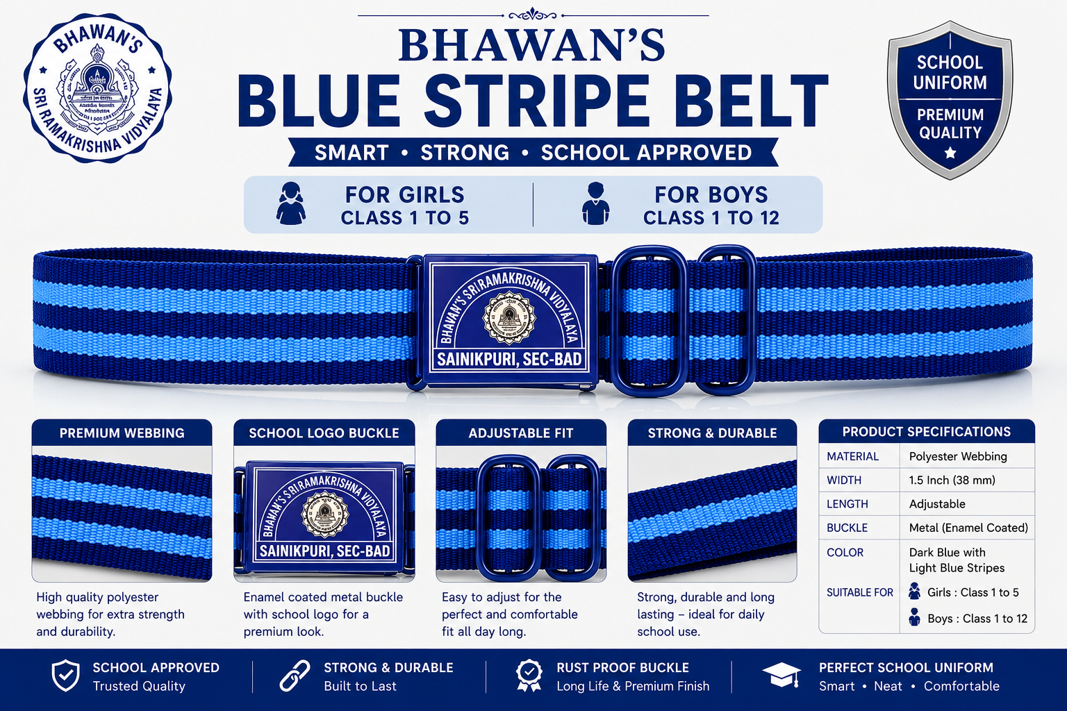 BHAWANS BLUE BELT CLASS 1ST TO 10TH