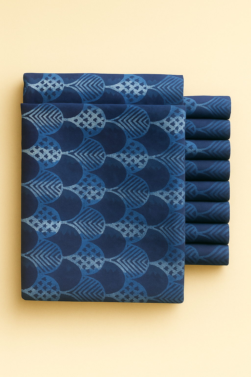Indigo geometrical all over design