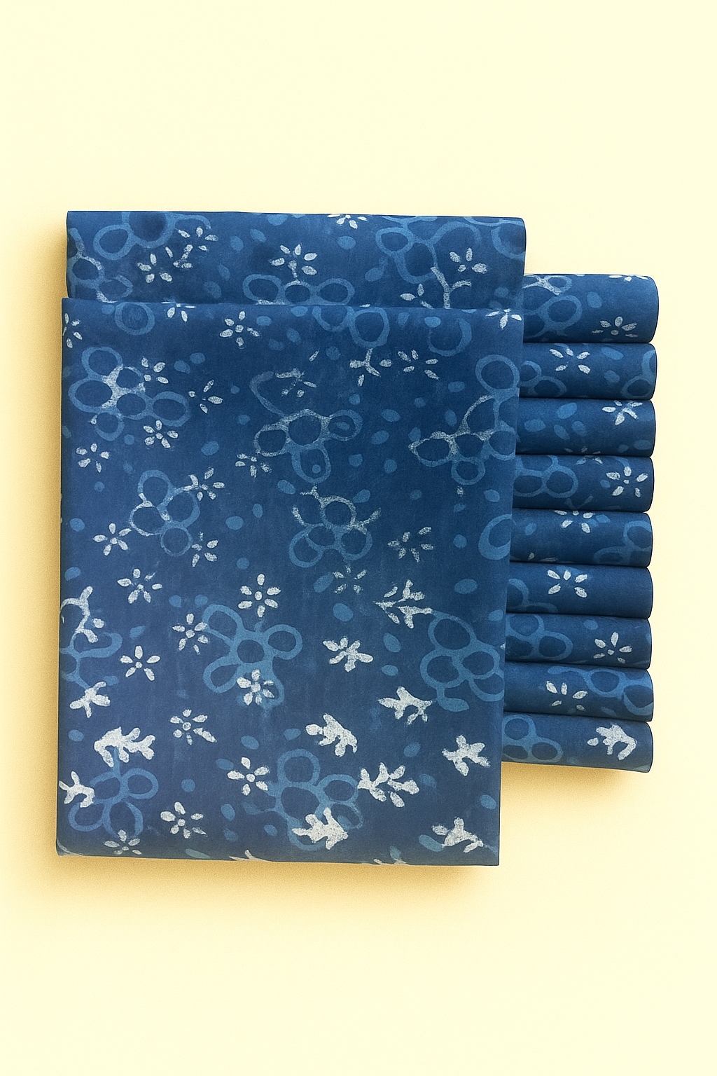 indigo white floral abstract