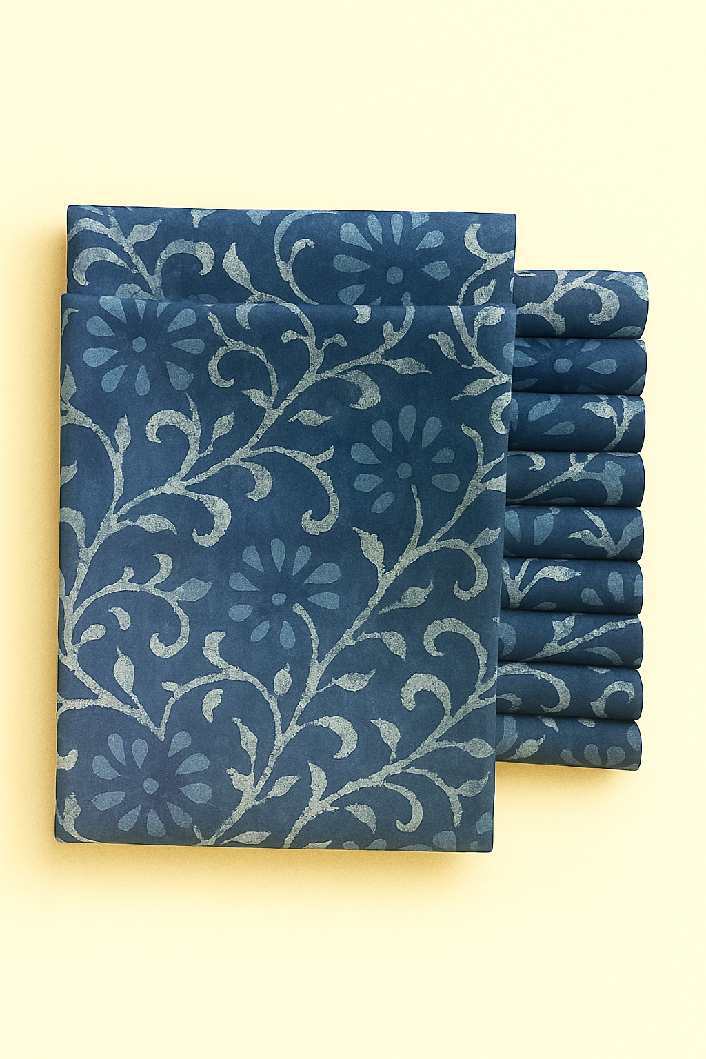 indigo white floral all over
