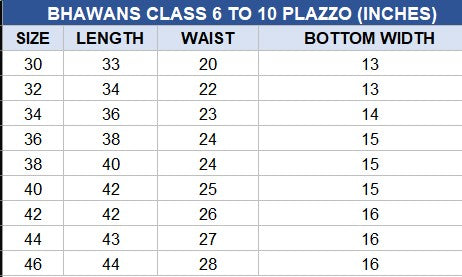 GIRL'S NAVY BLUE PALAZZO FOR CLASS 6TH TO 10TH