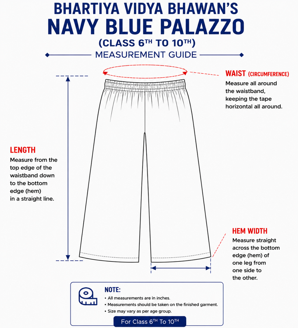 GIRL'S NAVY BLUE PALAZZO FOR CLASS 6TH TO 10TH