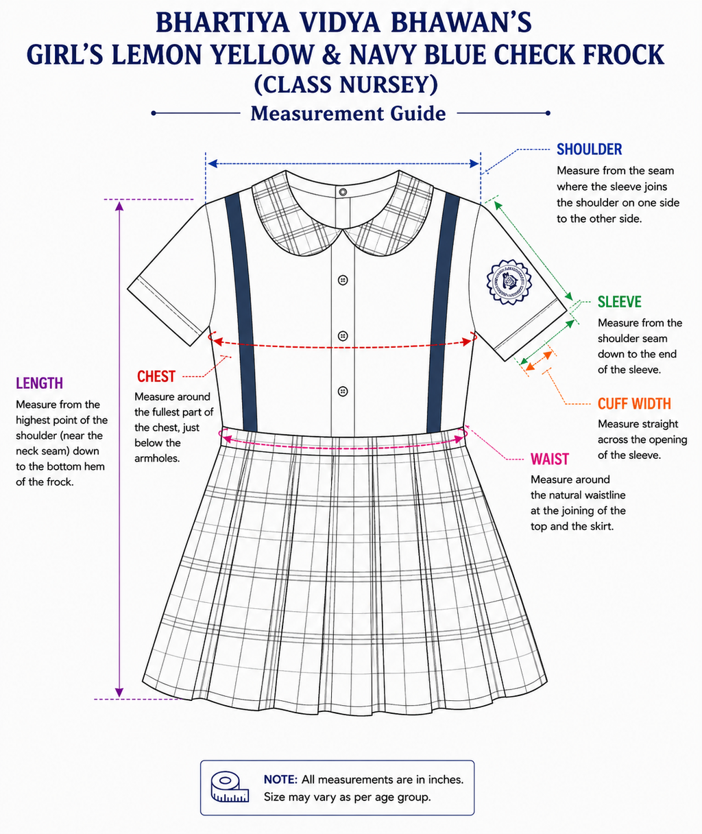 GIRL'S LEMON YELLOW AND CHECK FROCK FOR NURSERY
