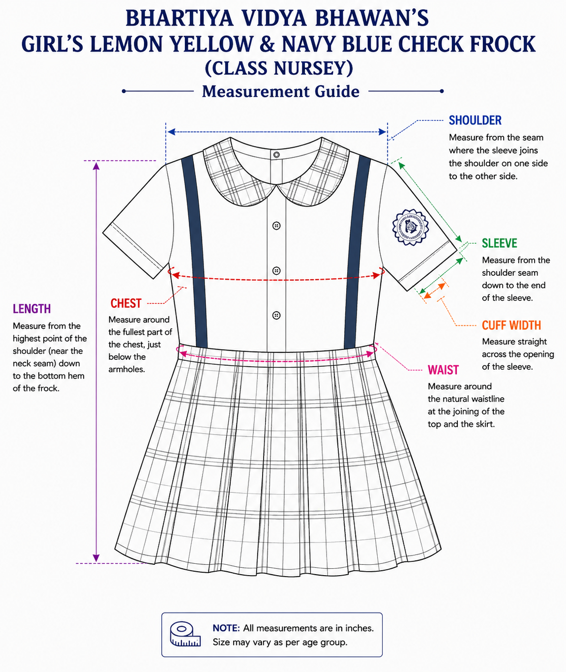 GIRL'S LEMON YELLOW AND CHECK FROCK FOR NURSERY