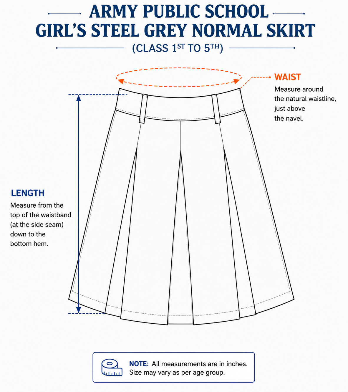 Girl’s Steel Grey Normal Skirt