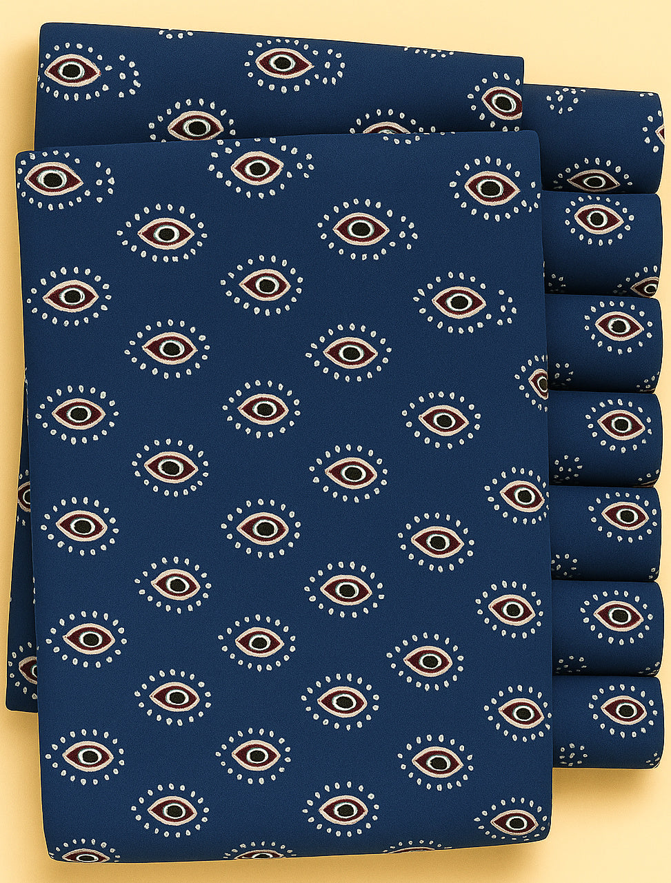 MAROON, BLACK AND HALF WHITE EYELET ON BLUE