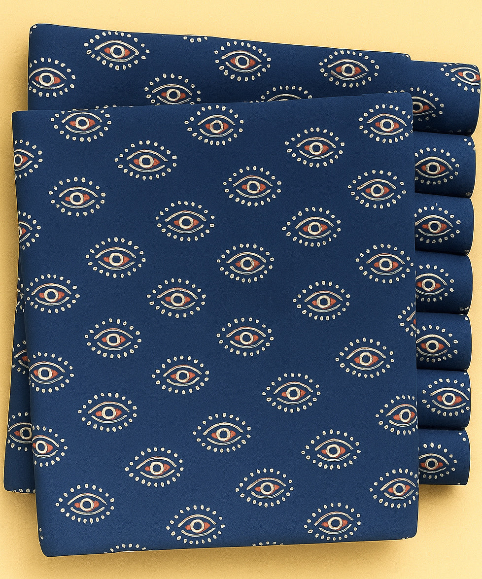 MAROON AND HALF WHITE EYELET ON BLUE