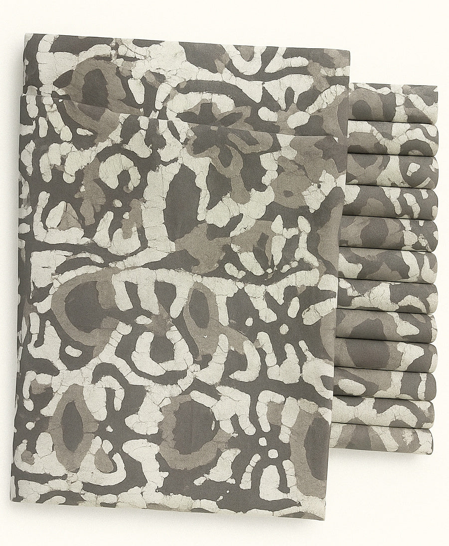 ASH GREY AND LIGHT GREY FLORAL ON CREAM