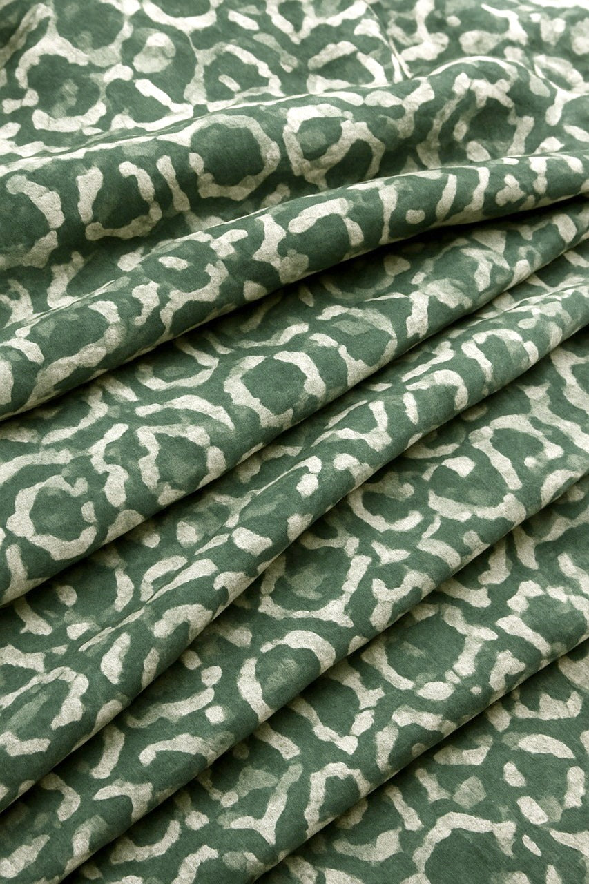 CREAM PATTERN ON SLATE GREEN