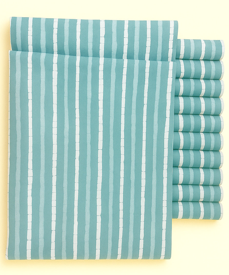 CREAM, PALE AQUA AND SUMMER GREEN GEOMETRICAL