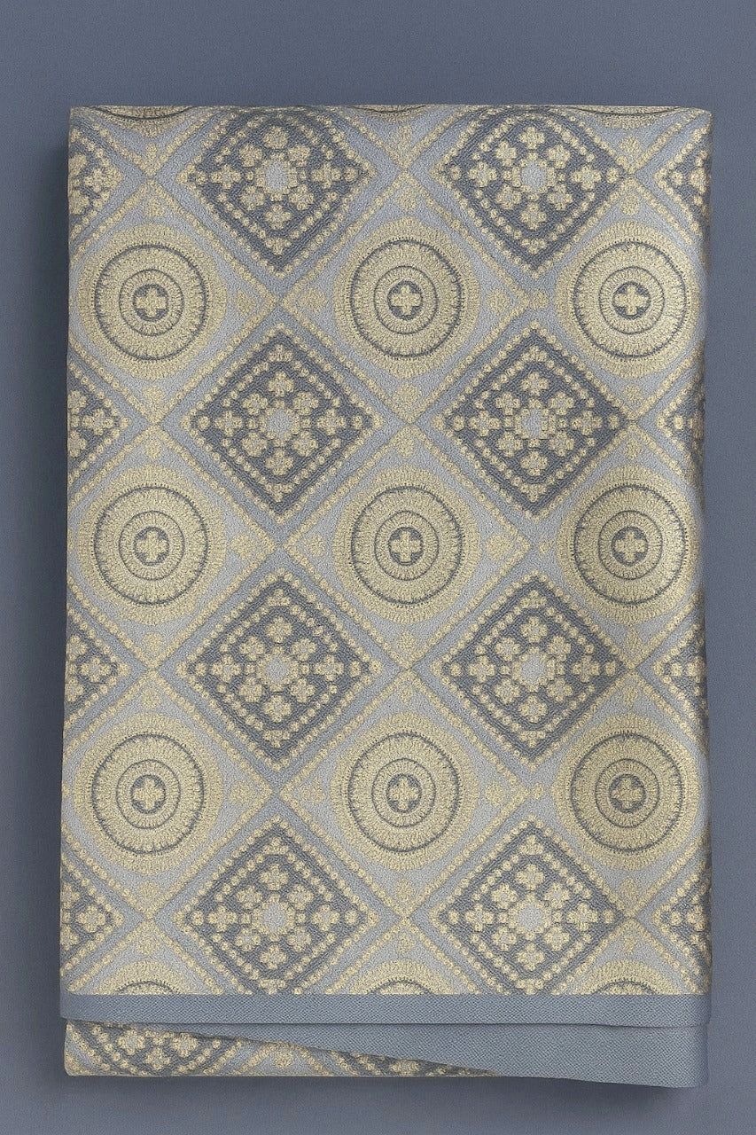 DARK GREY AND GOLD GEOMETRICAL ON LIGHT GREY