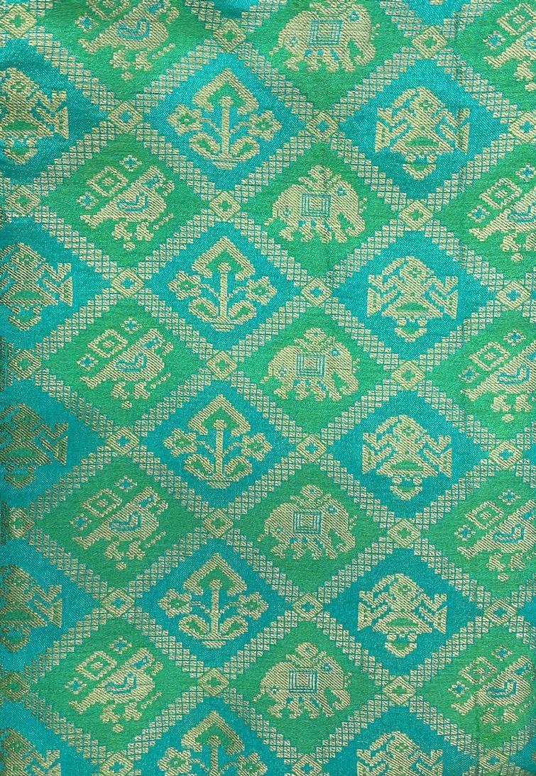 GOLD GEOMETRICAL & FIGURES ON GREEN AND TEAL