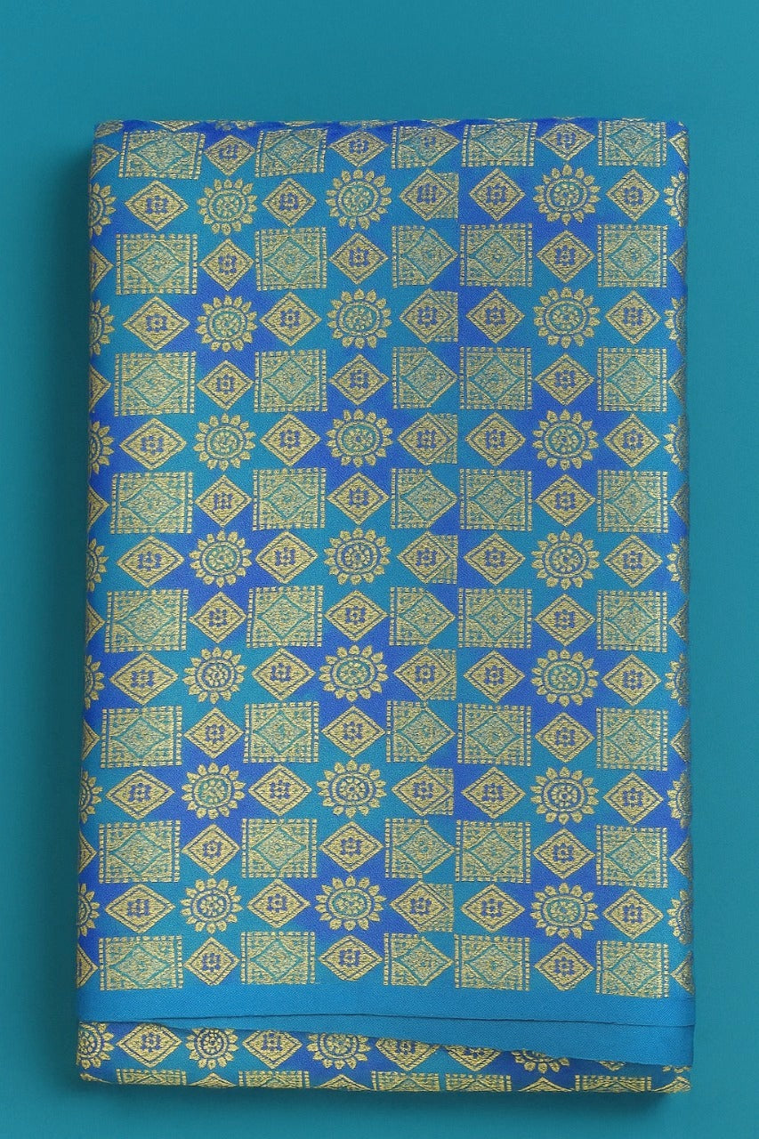 GOLD GEOMETRICAL ON BLUE AND TEAL