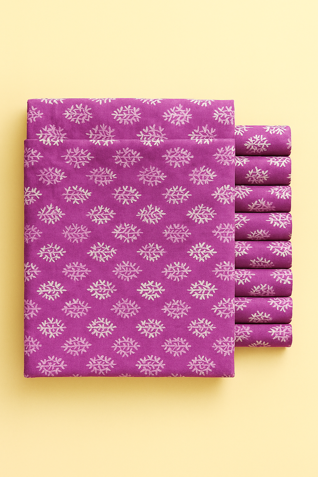 CREAM FLORAL ON RANI PINK