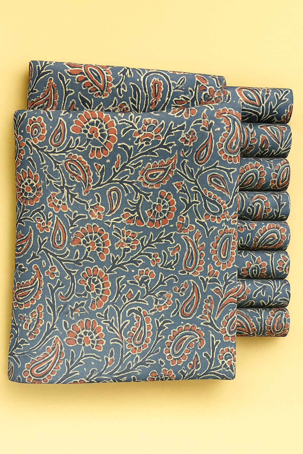 PEACH AND DARK GREEN FLORAL ON SLATE