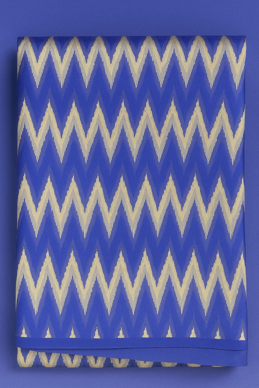 BLUE, SILVER AND CREAM GEOMETRICAL