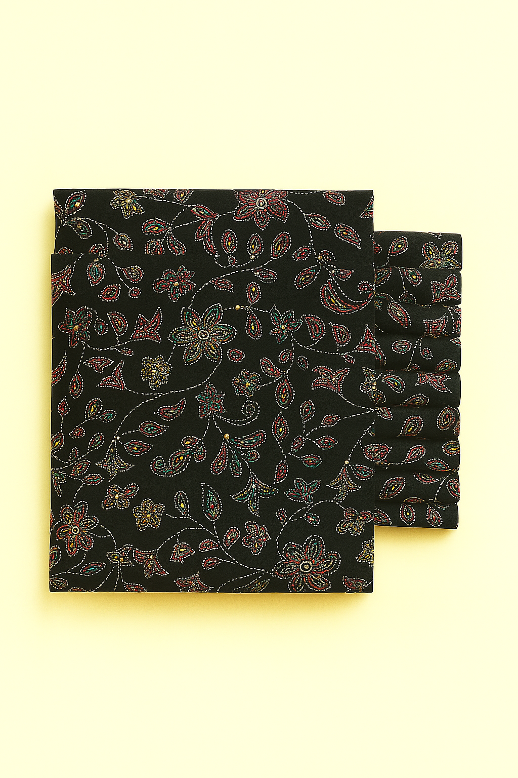 MULTICOLOUR FLORAL ON BLACK