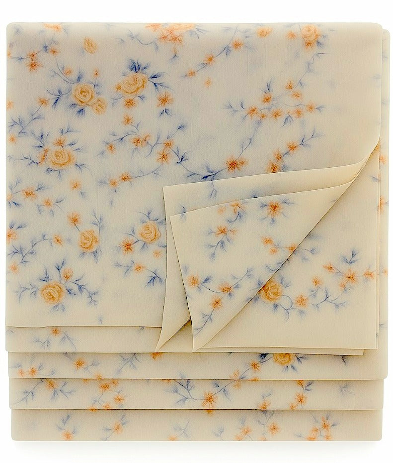 Orange and ink blue floral