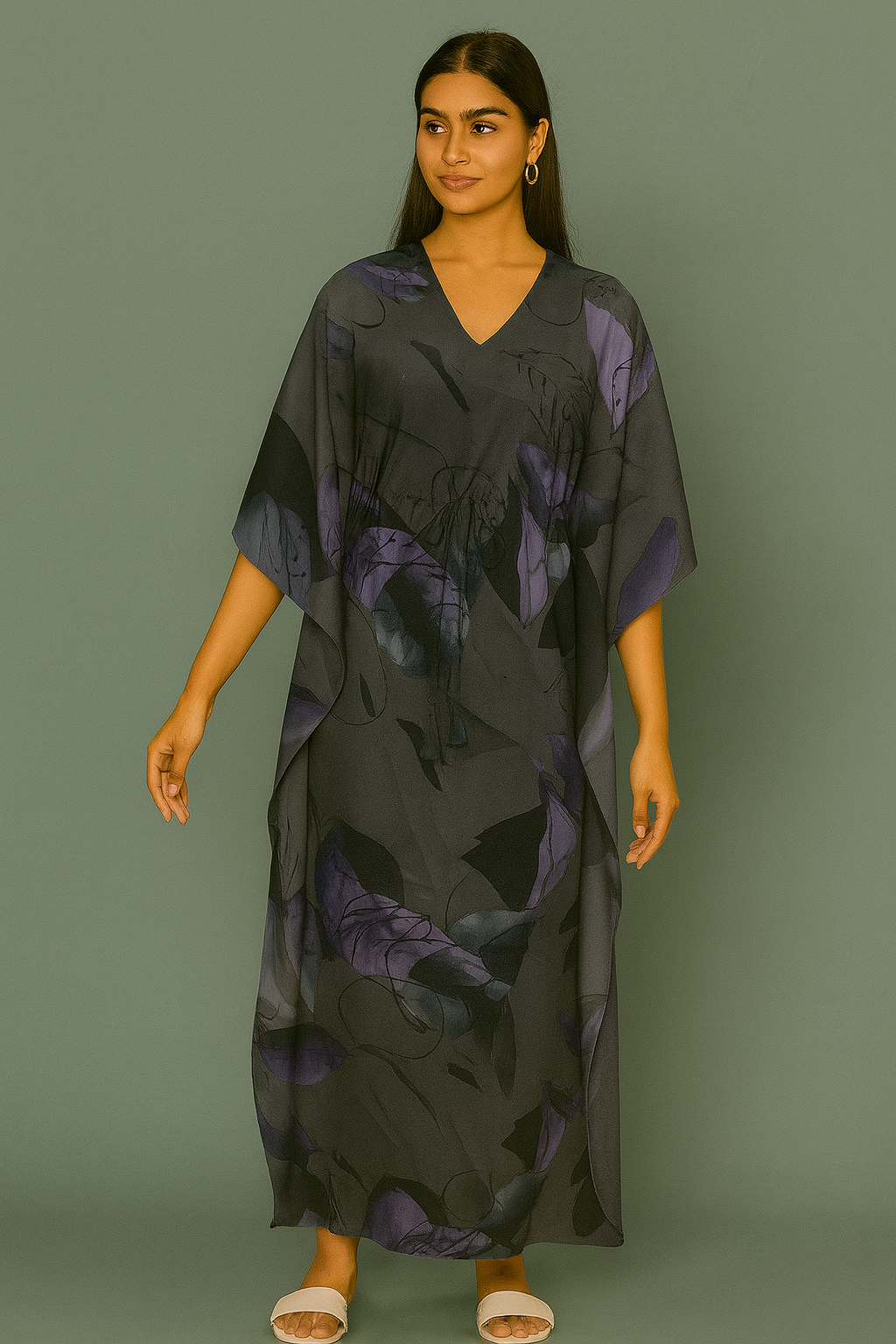 PURPLE GREY BLACK FLORAL
