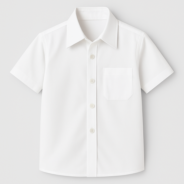 Girl’s & Boy’s White Half Sleeve Shirt