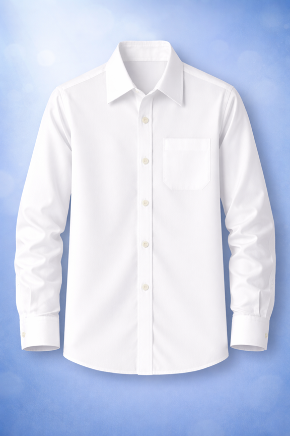 Girl’s & Boy’s White Full Sleeve Shirt