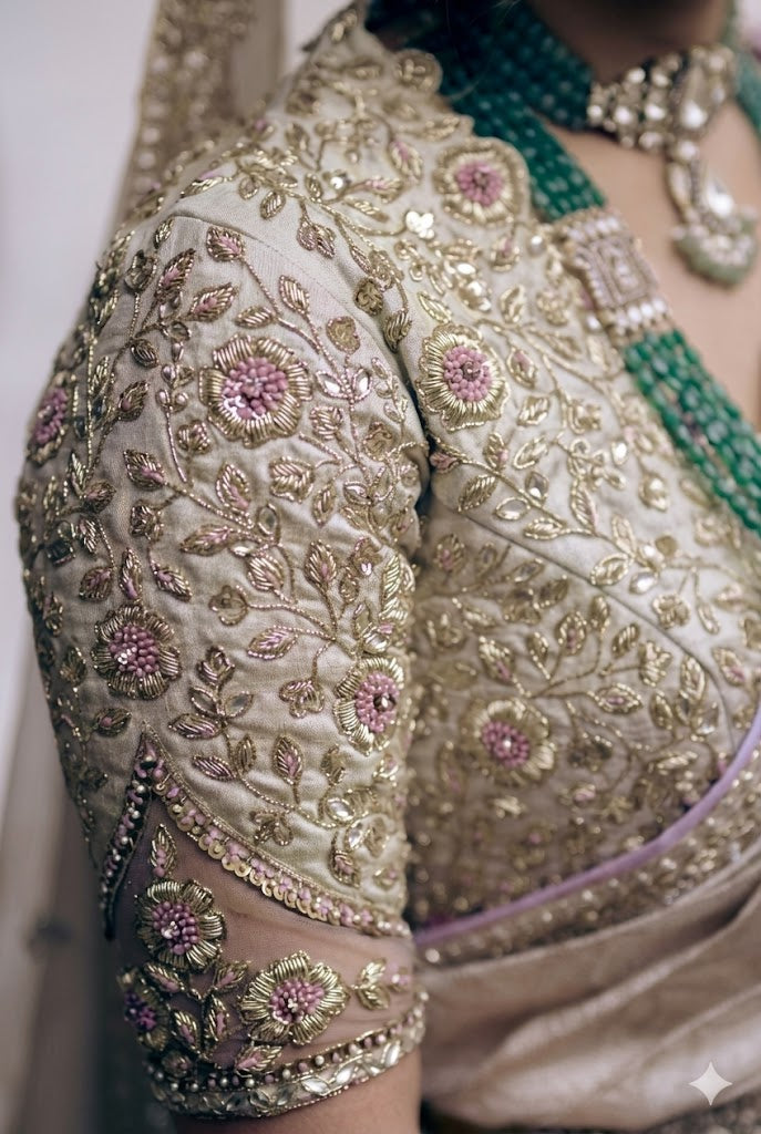 Light olive–gold thread BLOUSE