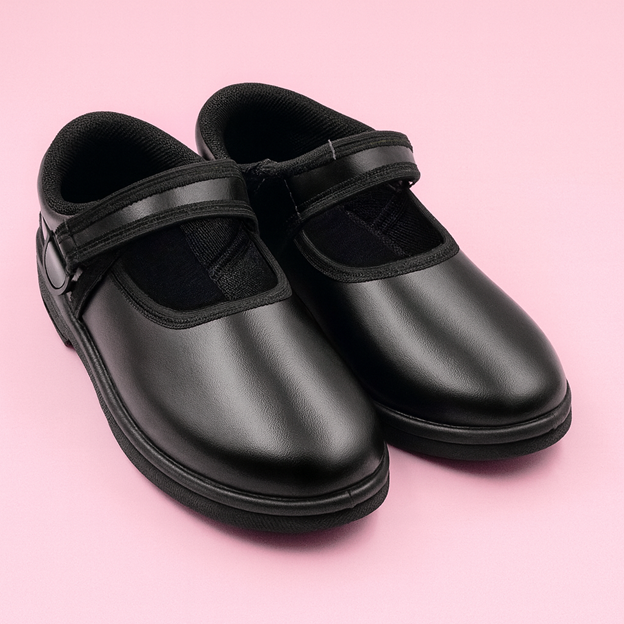 Black Side Buckle Shoes .