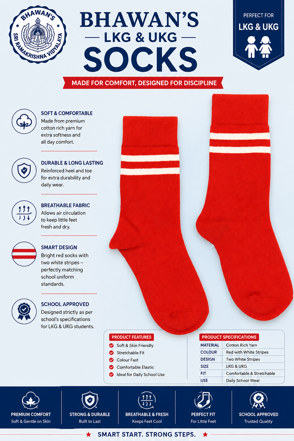 BOYS AND GIRLS LKG & UKG Socks.