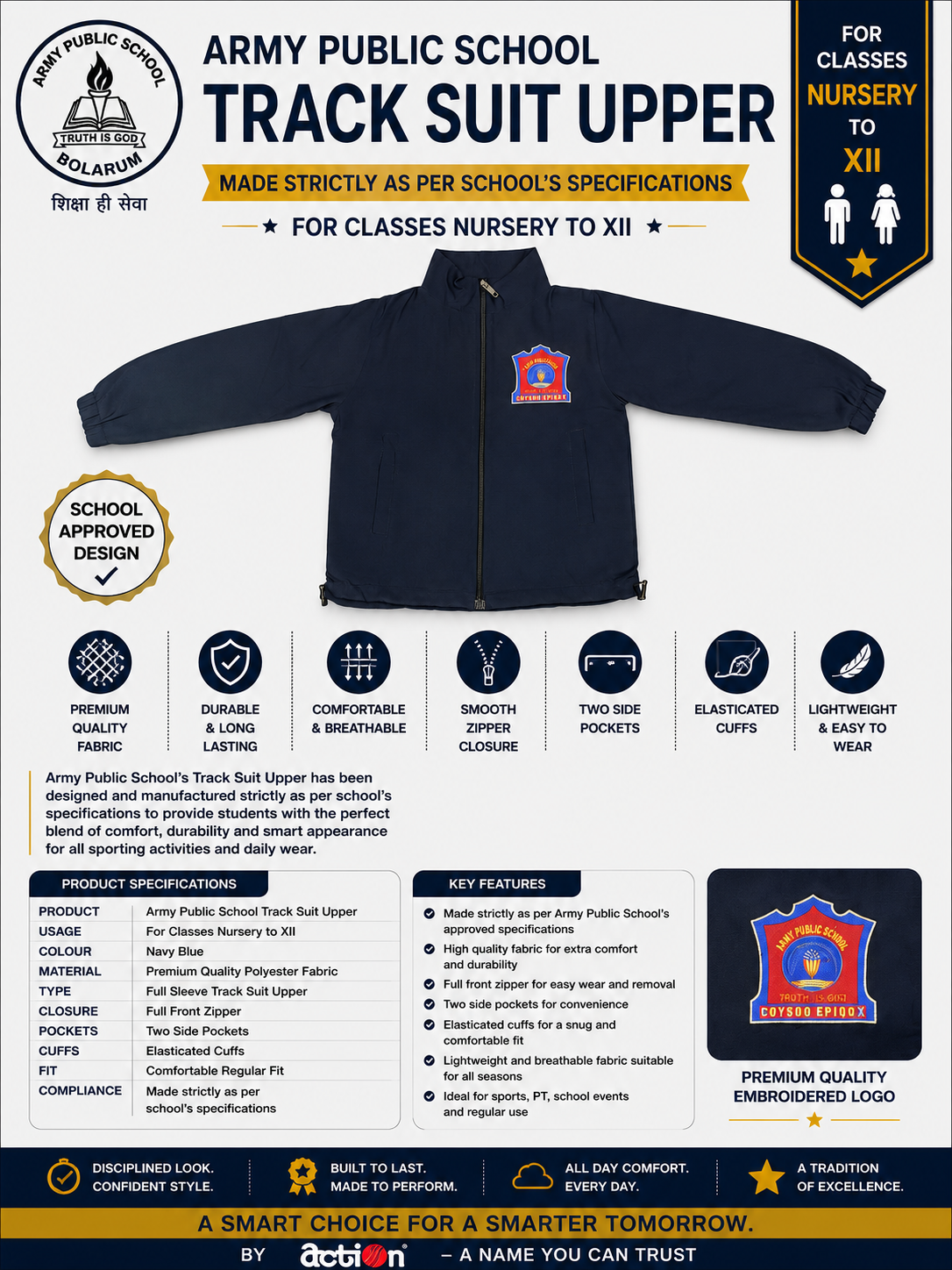 Boy’s and Girl’s APS RK Puram Sports Track Suit Upper