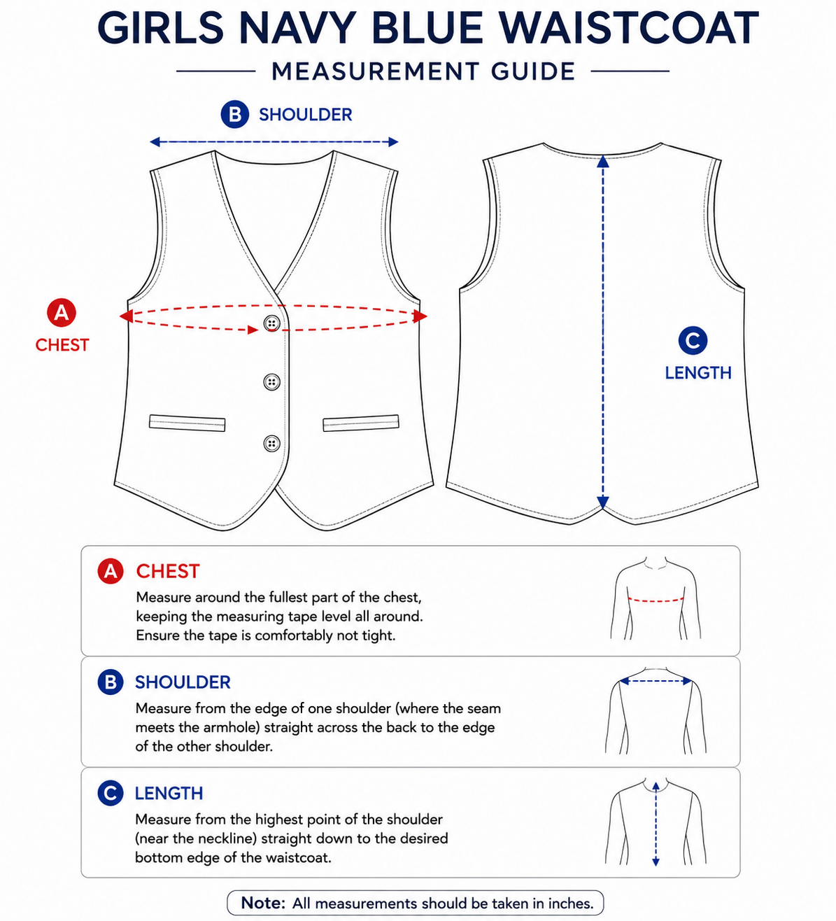 GIRLS NAVY BLUE WAISTCOAT FOR CLASS 11TH AND 12TH
