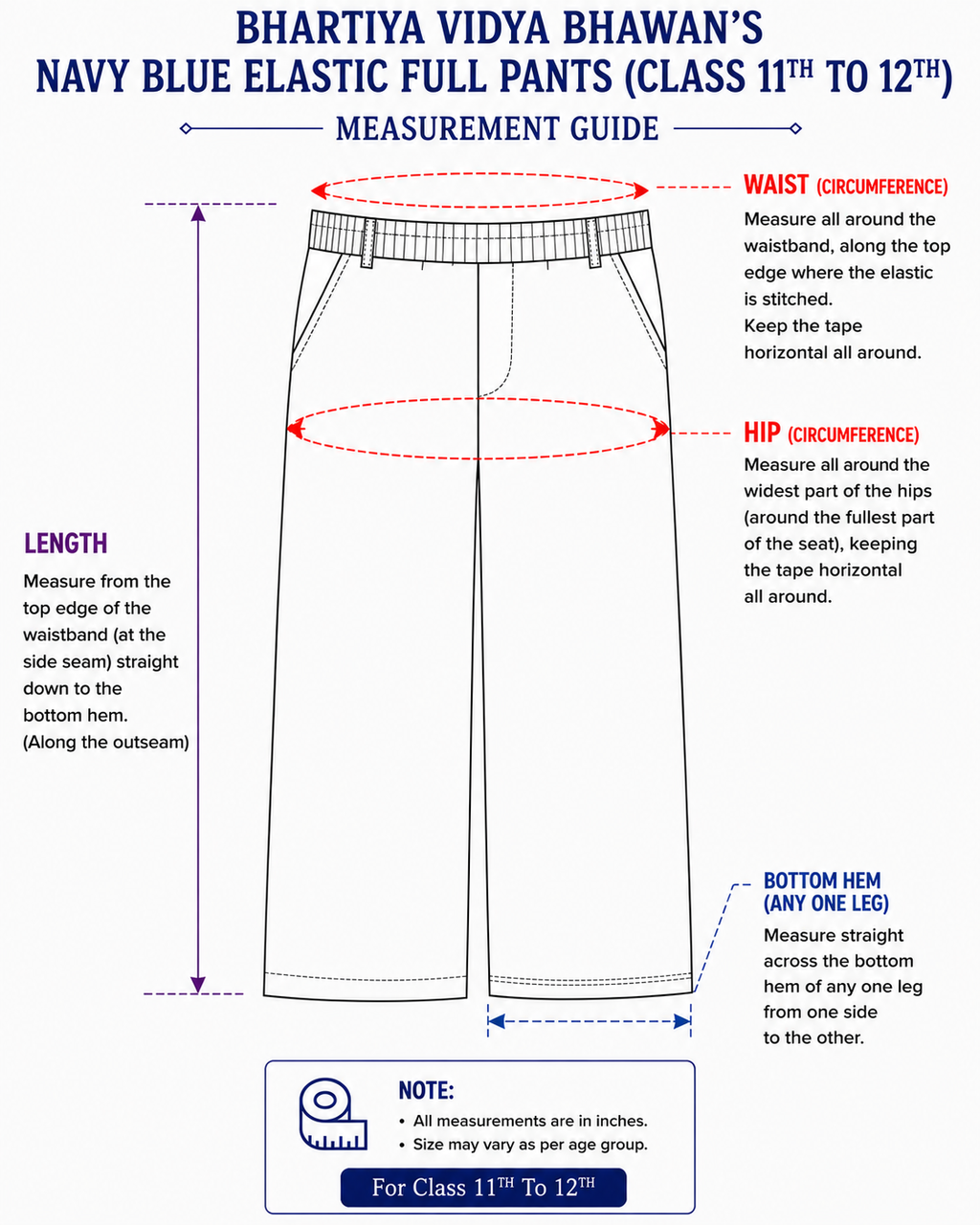 NAVY BLUE FULL PANTS FOR CLASS 11TH & 12TH