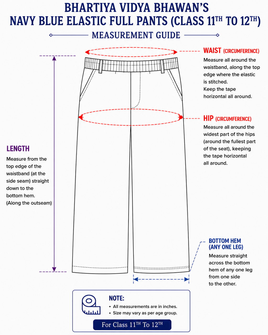 NAVY BLUE FULL PANTS FOR CLASS 11TH & 12TH