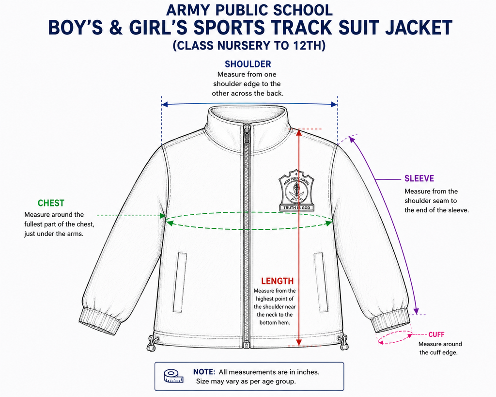 Boy’s and Girl’s APS RK Puram Sports Track Suit Upper