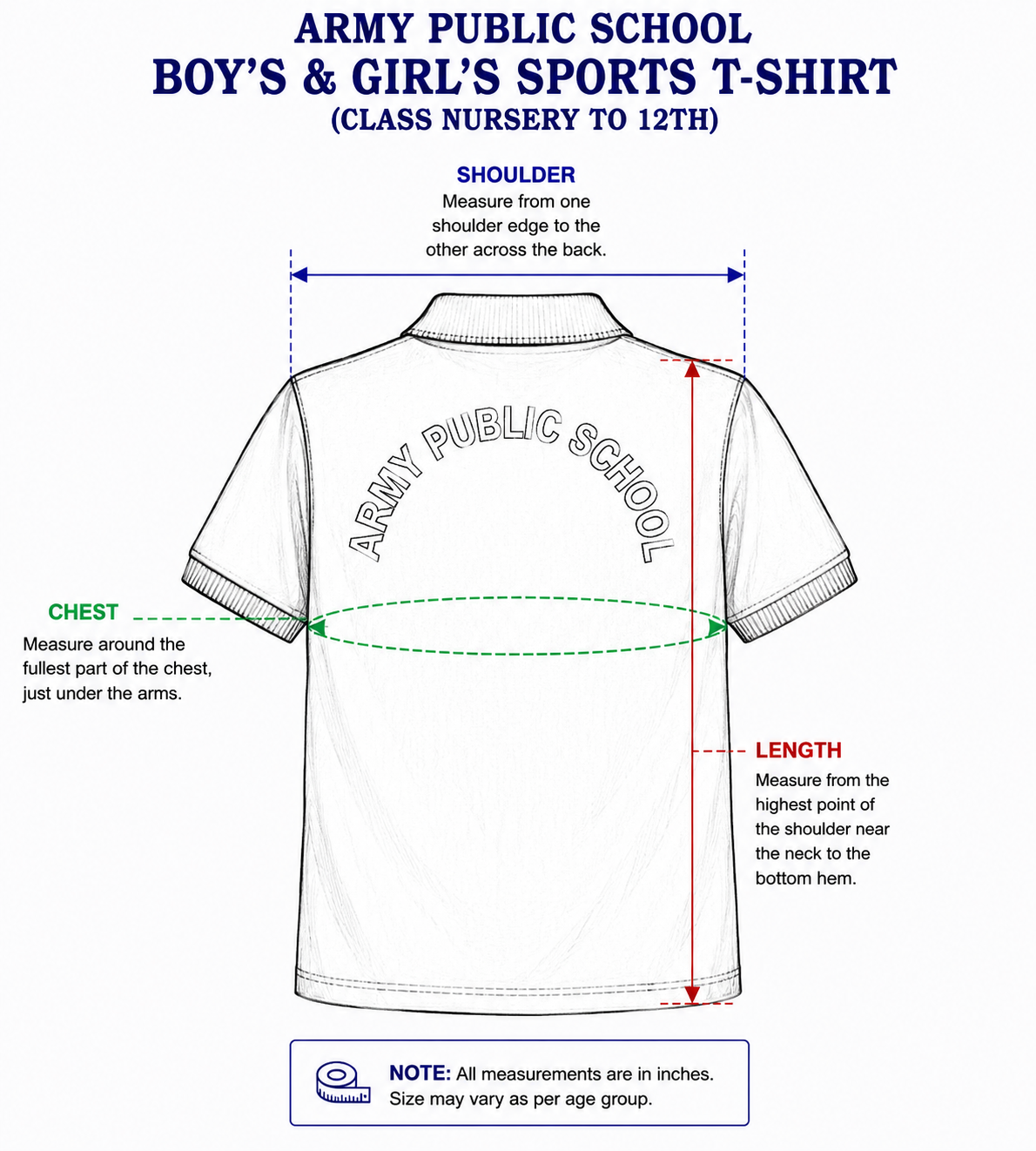 Royal Blue Boy’s and Girl’s APS Sports Tshirt